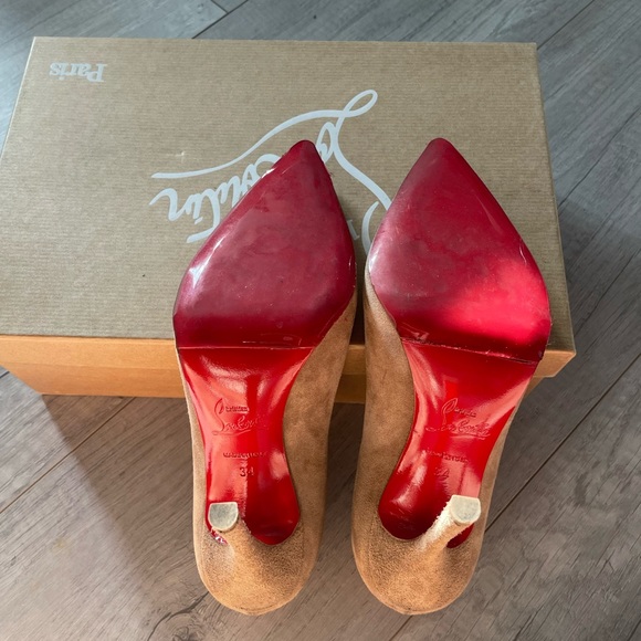 Christian Louboutin in Cappuccino Decoltish 100 Veau Velours - Picture 5 of 7